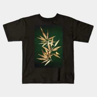 Golden Bamboo Leaves Kids T-Shirt